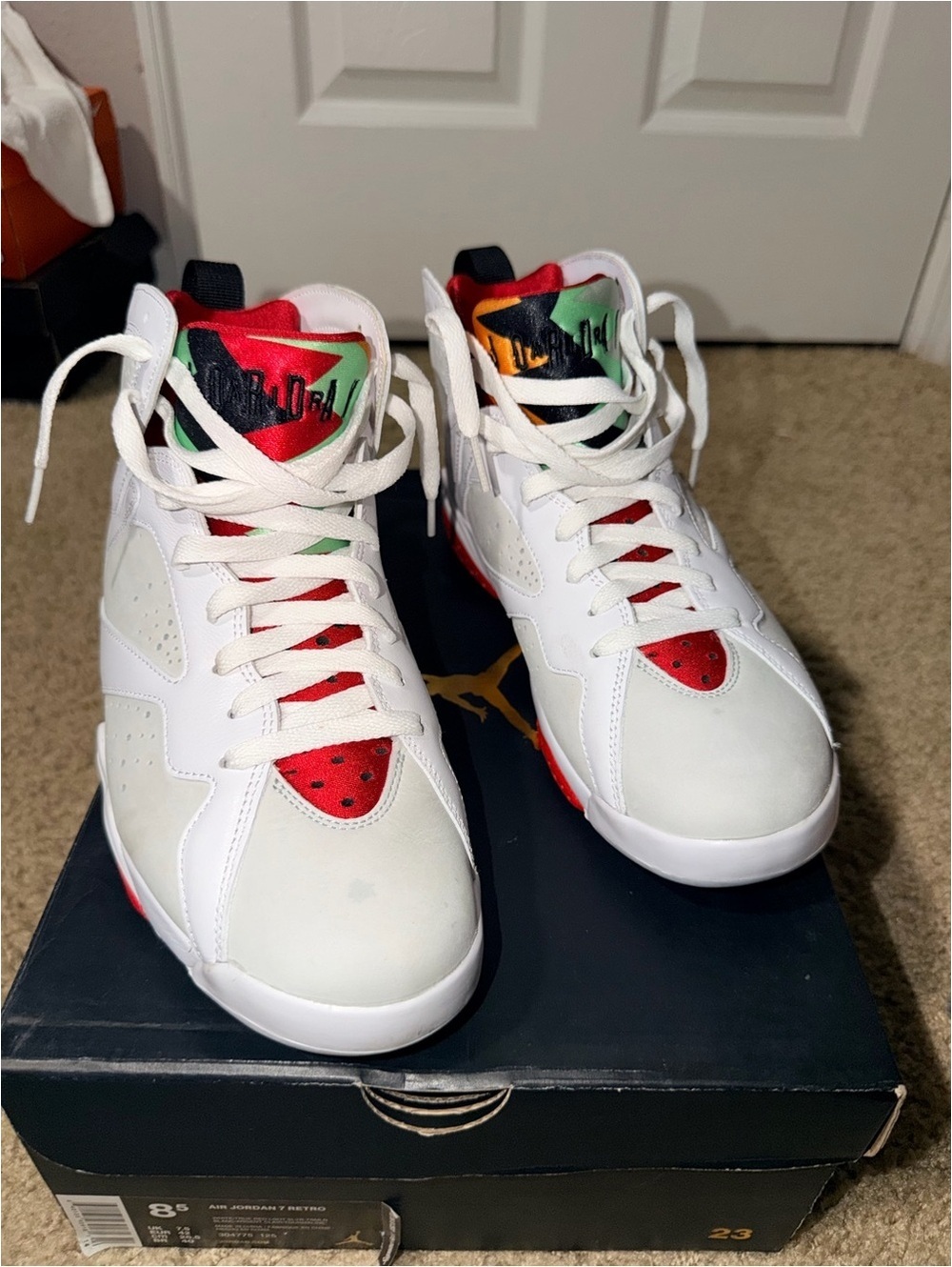 Air Jordan 7 Retro‎ Hare 2015 Men’s 8.5 White Red